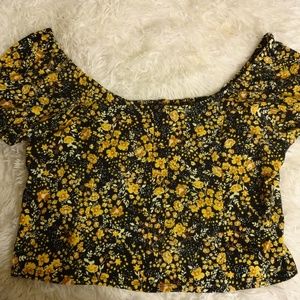 Floral off the shoulder crop top